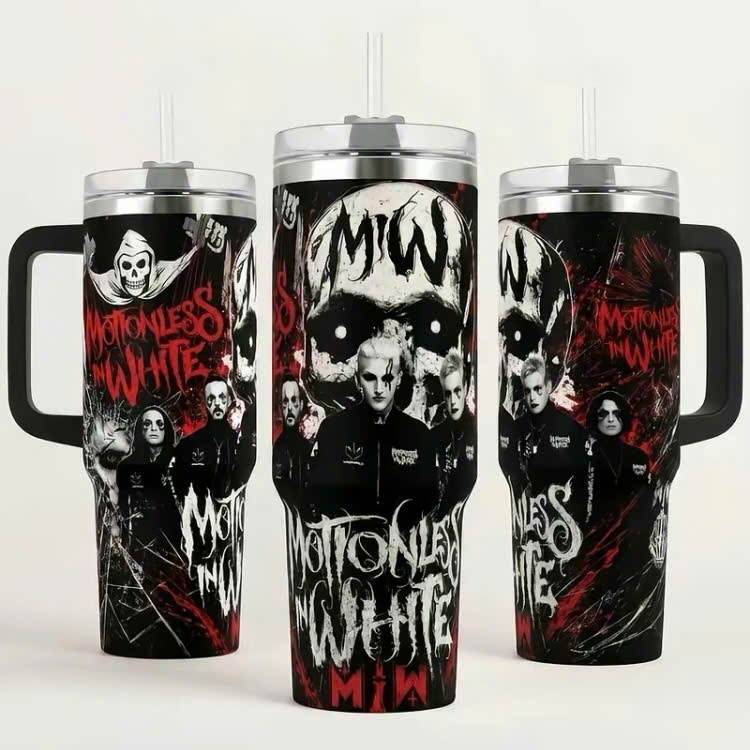 Motionless In White Halloween Tumbler 40oz 1pc Motionless In White Halloween Tumbler 40oz 1pc