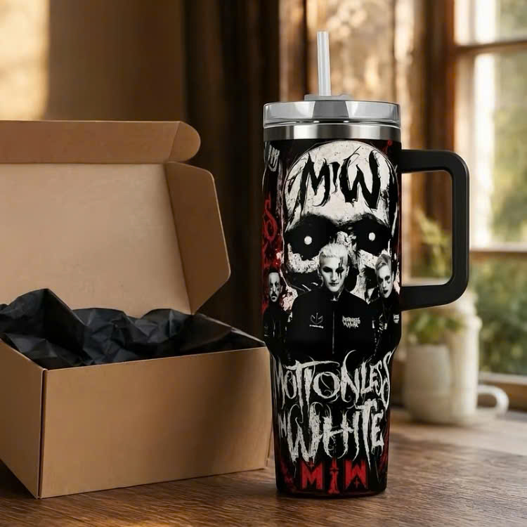 Motionless In White Halloween Tumbler 40oz 1pc Motionless In White Halloween Tumbler 40oz 1pc