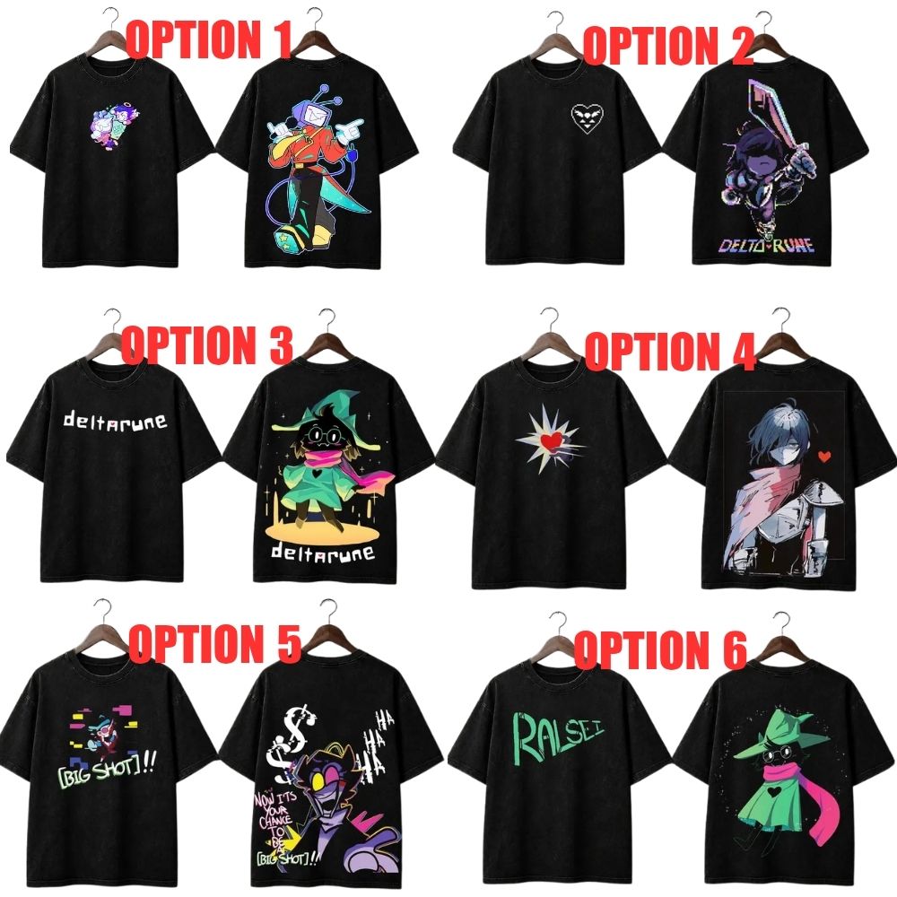 Deltarune Characters Mineral Wash Shirt Collection Deltarune Characters Mineral Wash Shirt Collection