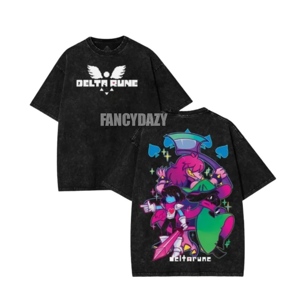 2 Sided – Deltarune The Trio Mineral Wash Shirt 2 Sided – Deltarune The Trio Mineral Wash Shirt