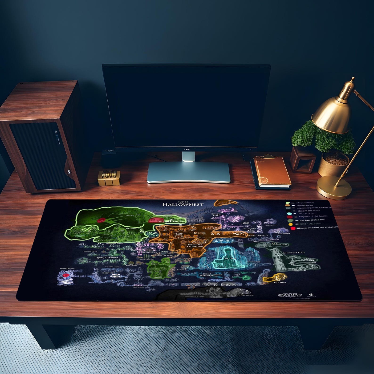 Hollow Knight Hallownest Map Desk Mat Hollow Knight Hallownest Map Desk Mat