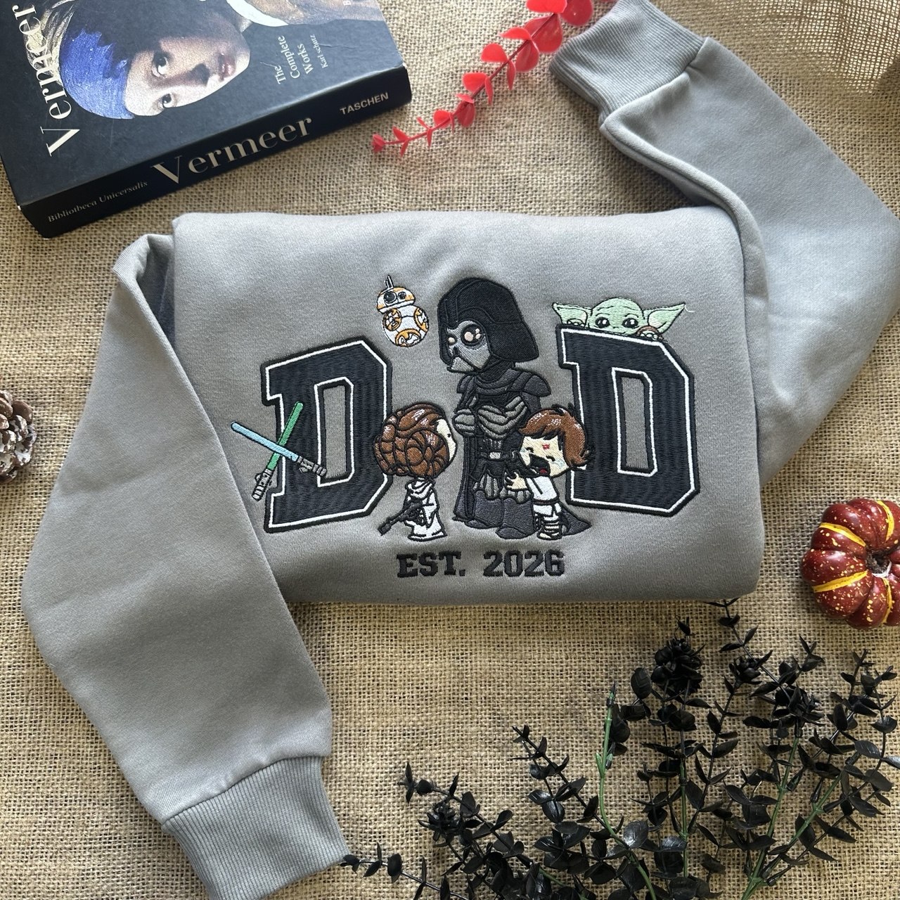 Stars Dad Est 2026 Embroidered Sweatshirt Stars Dad Est 2026 Embroidered Sweatshirt