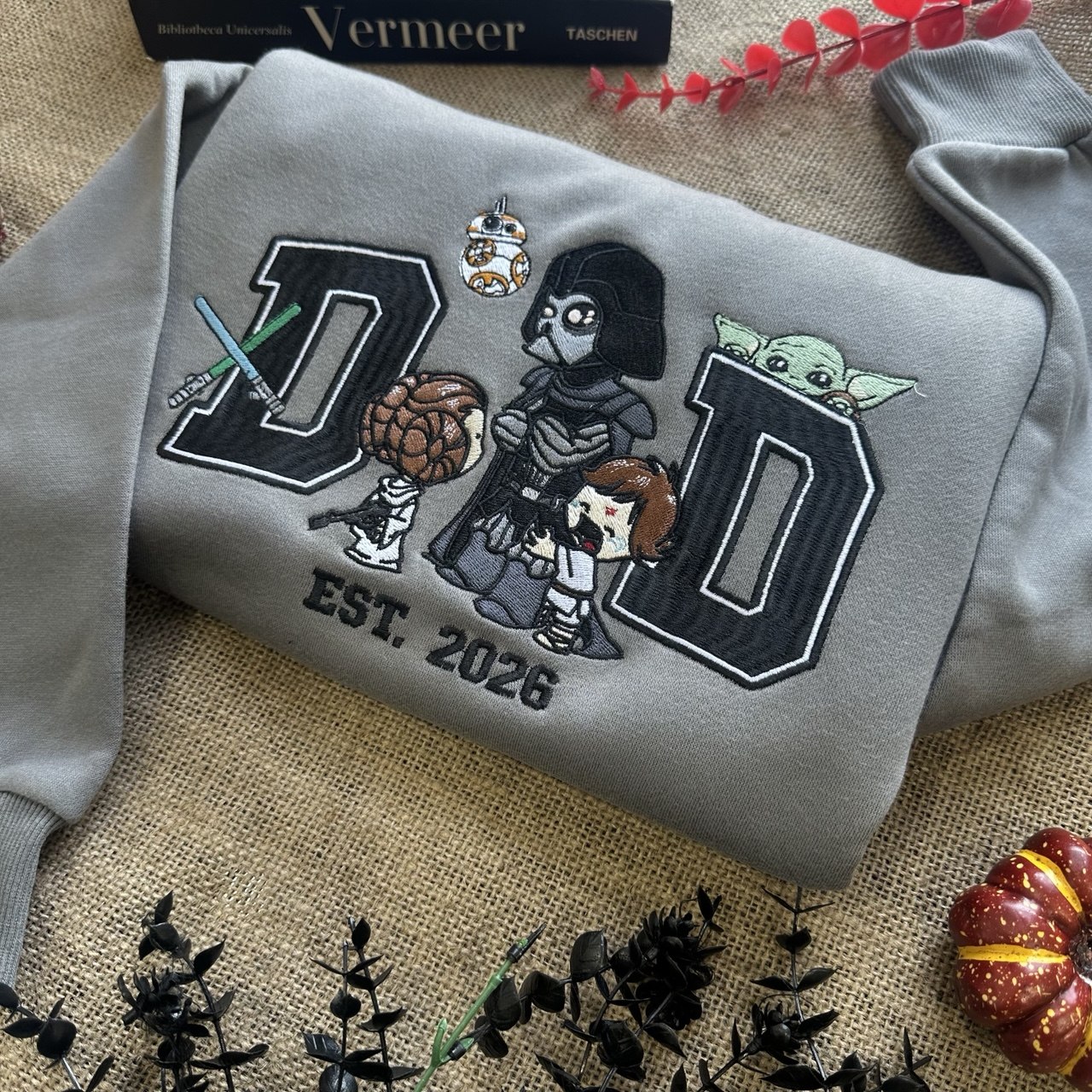 Stars Dad Est 2026 Embroidered Sweatshirt Stars Dad Est 2026 Embroidered Sweatshirt