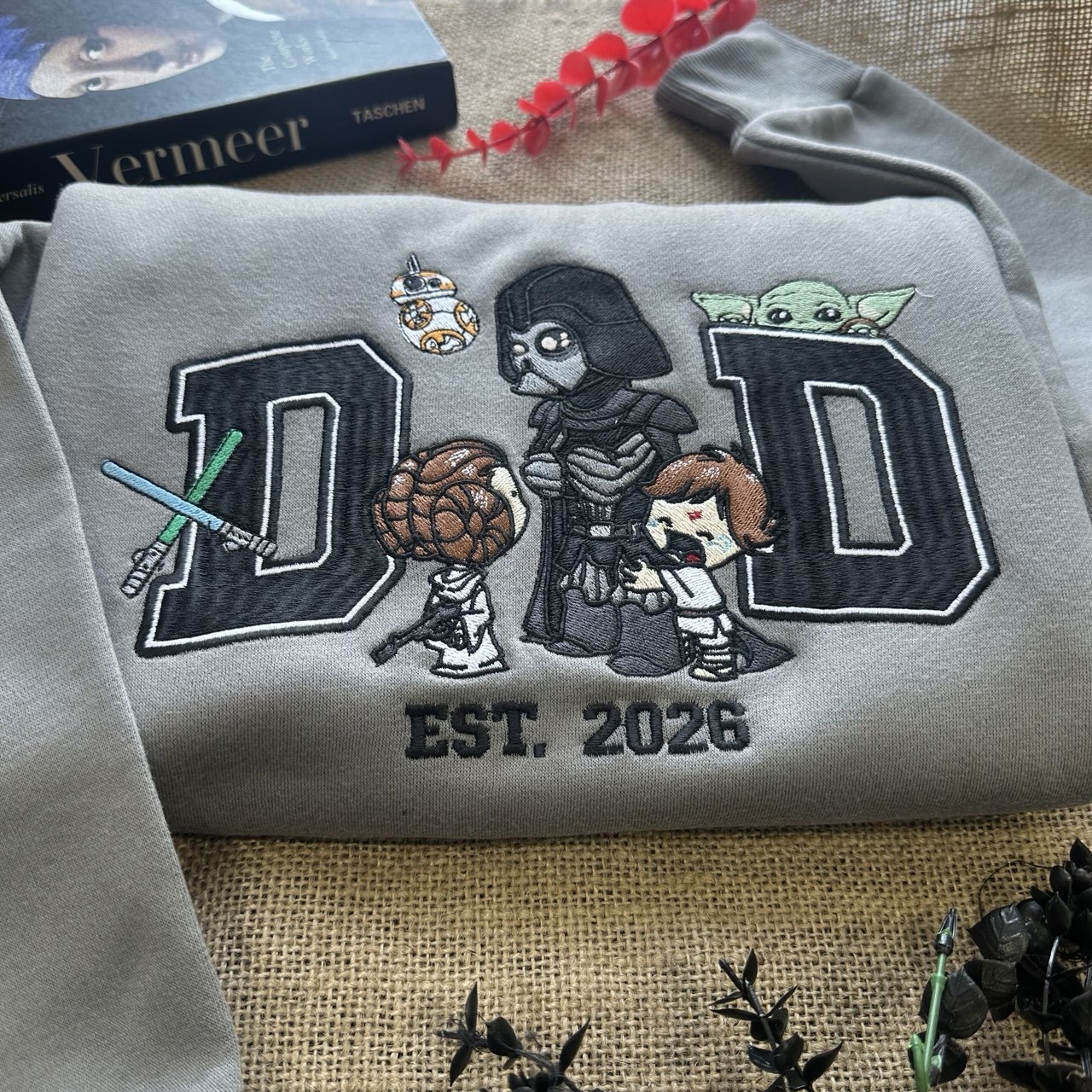 Stars Dad Est 2026 Embroidered Sweatshirt Stars Dad Est 2026 Embroidered Sweatshirt