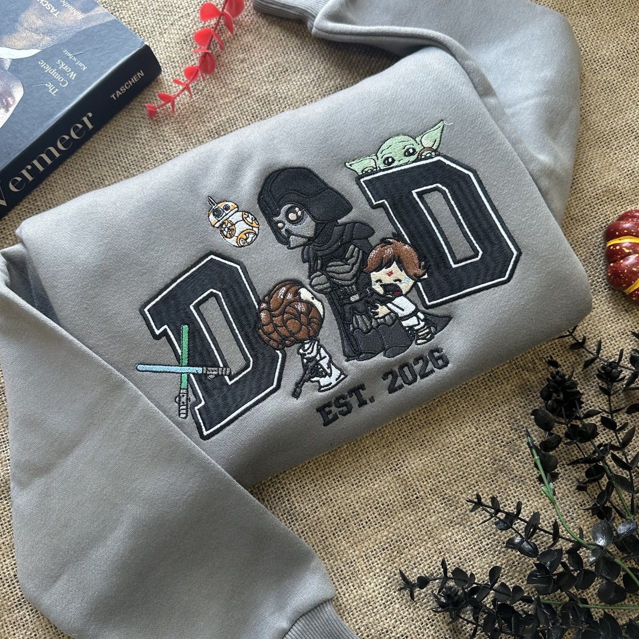 Stars Dad Est 2026 Embroidered Sweatshirt Stars Dad Est 2026 Embroidered Sweatshirt
